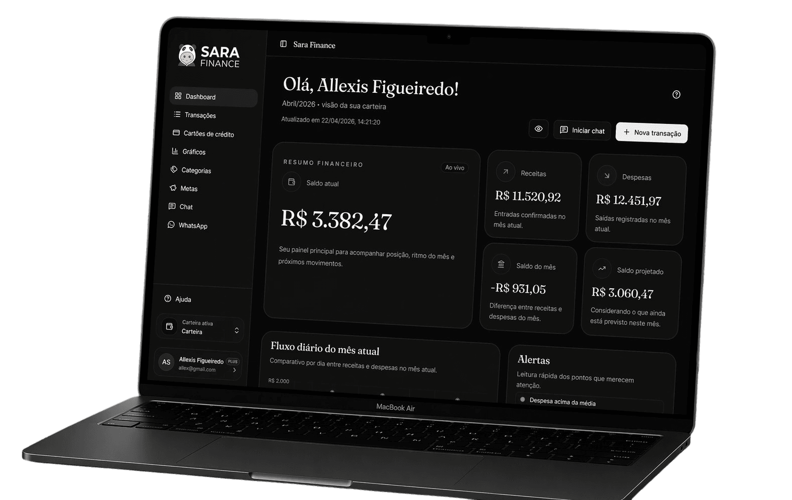 Prévia desktop do Sara Finance